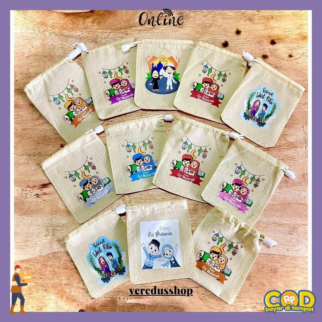 

Amplop Lebaran Mini Pouch Serut Kain/Amplop Kain Viral Serbaguna Original Produk
