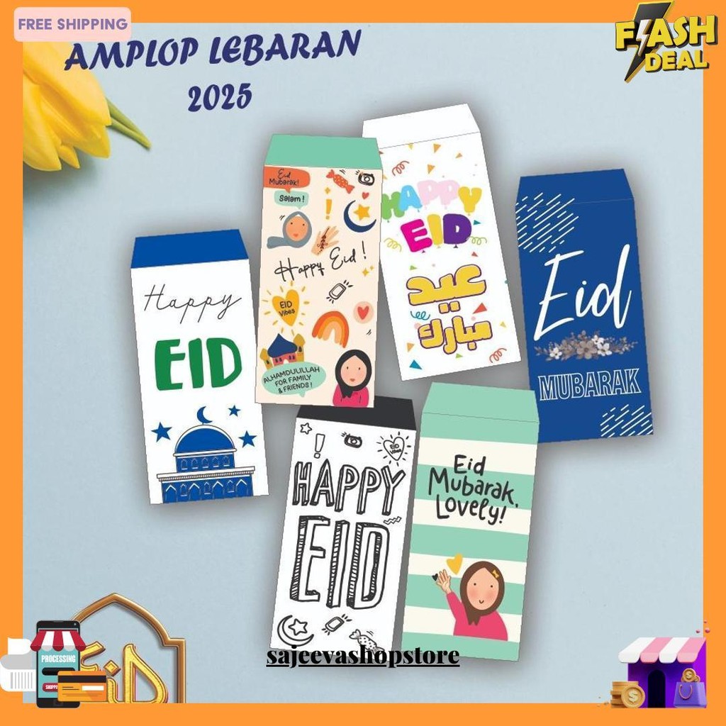 

( 10 Pcs ) Amplop Lebaran Unik /Eid Mubarak Idul Fitri Ramadhan Amplop Angpao Lebaran Murah/Amplop Besar Original Produk