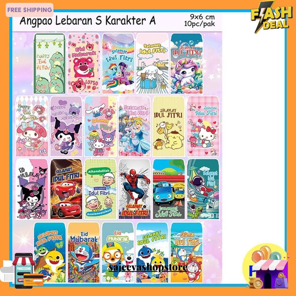 

Murah !! Amplop Idul Fitri Isi 10Pcs Uk S Karakter / Angpao Lebaran Kecil / Amplop Lebaran Idul Fitri / Angpao Karakter Cowok Cewek / Amplop Lebaran Mini / Amplop Lebaran 2025, Islamic, Lebaran, Idul Fitri, Eid Mubarak, Hari Raya,Fitr,Amplop Lebaran Lucu
