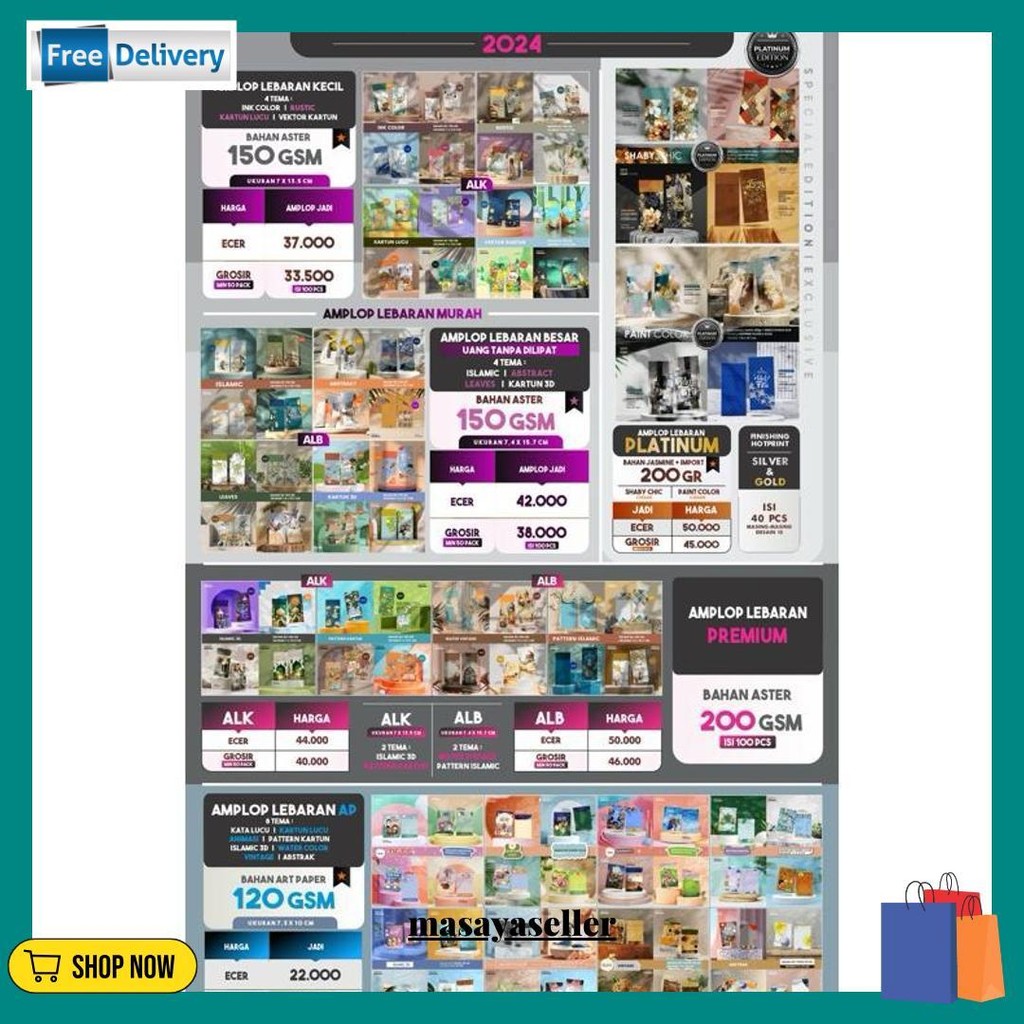 

Amplop Lebaran Murah (Isi 100Pcs) | Bahan Aster 150Gr | Isi 4 Desain (Sesuai Tema) | Grosir Amplop Termurah Banget
