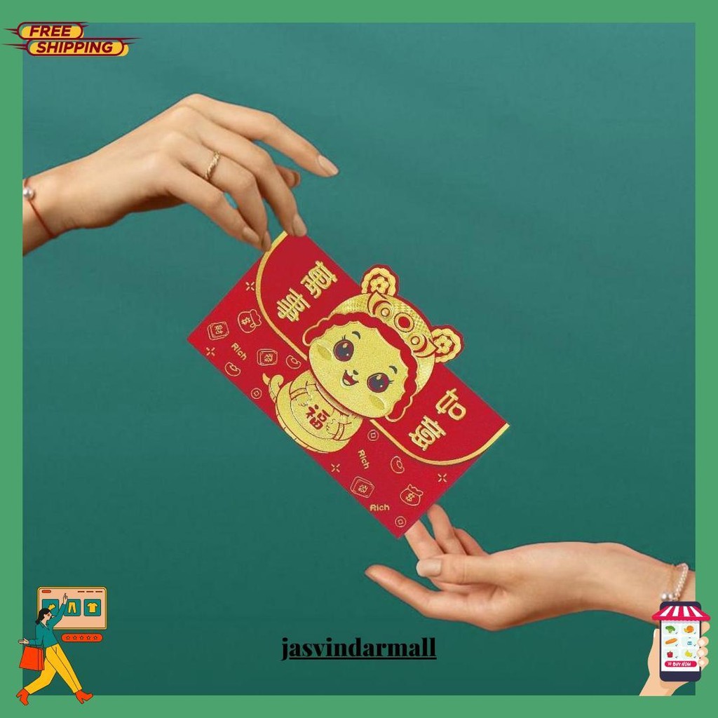 

6 Pcs Angpao Imlek Panjang Kuping Amplop Uang Murah Large Shio Lucu Chinese New Year Tahun Baru Tahun Ular 2025 Bisa Cod