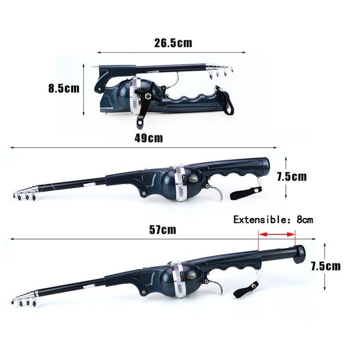Umpan Pancing Joran Pancing Telescopic Bisa Dilipat-Foldable Fishing Rod-Jejer