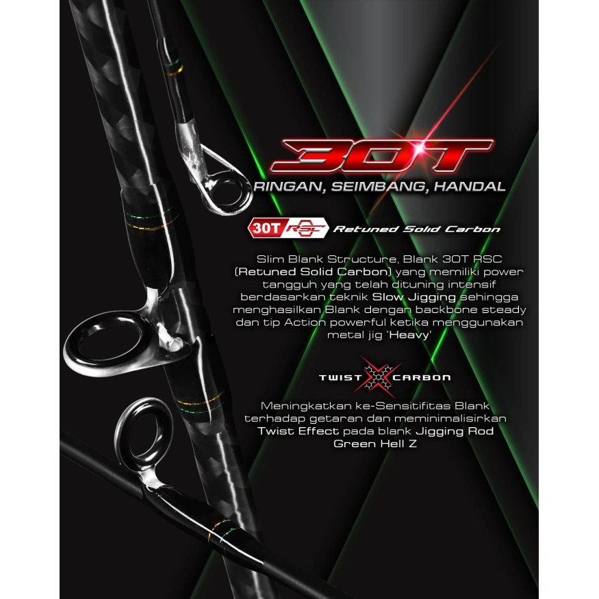 Pancing Joran PancingJoran Spinning Joran Jigging Daido Green Hell