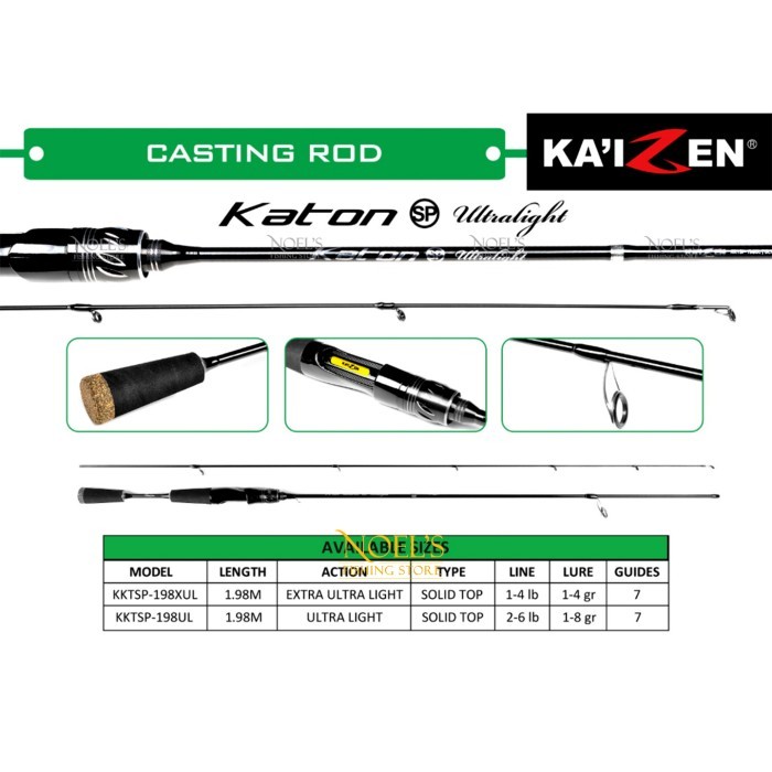 Rell Pancing Joran Ul Kaizen Katon 198 Solid Top Carbon Extra Ultra Light