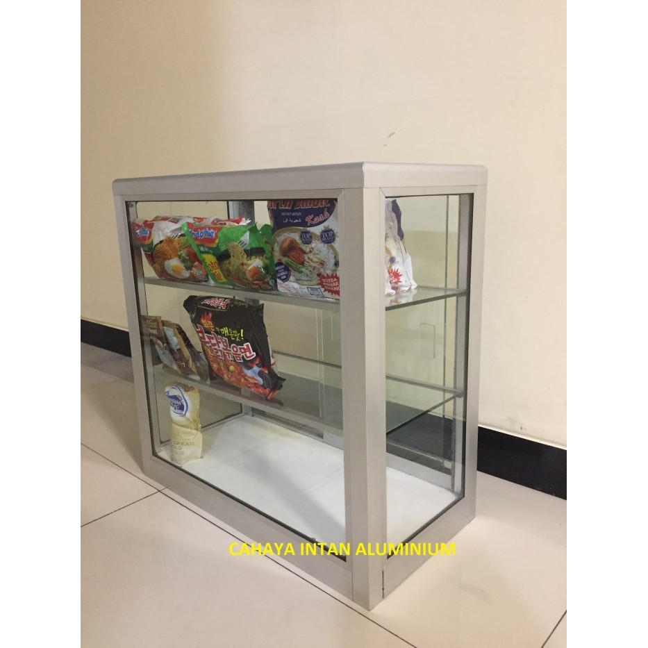 ETALASE KACA UNTUK MEMAJANG ROKOK MAKANAN WARUNG ATAU KEDAI ACCESORIS