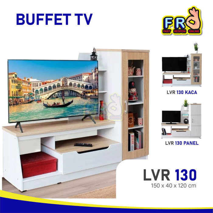 Meja Buffet Tv Lvr 130 Kaca / Rak Tv / Minimalis / Modern(Kurir Toko)