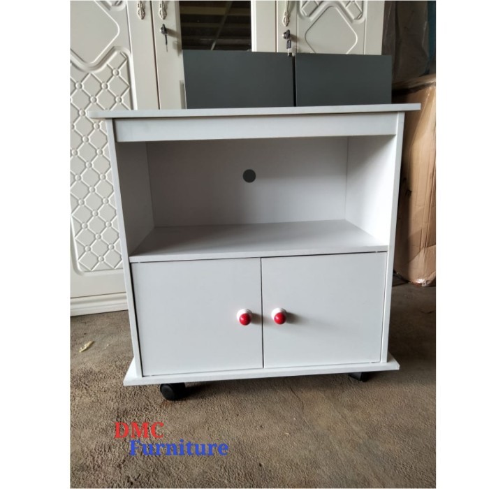 Rak Tv Meja Tv Minimalis Putih Roda Murah Buffet Tv