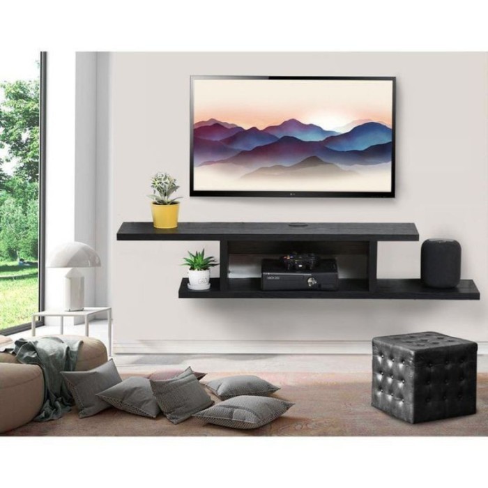 Meja Tv Minimalis Rak Tv Rak Ambalan Gantung Rak Dinding Minimalis