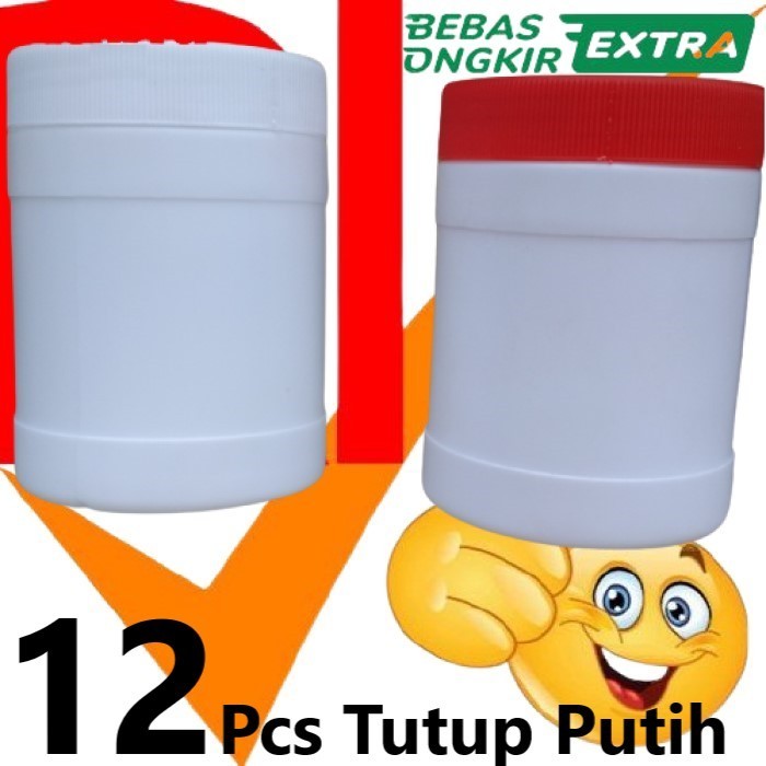 TOPLES TABUNG 500ML 12PCS PLASTIK HDPE 0.5L JAR 0.5 L POT LEM 500 ML