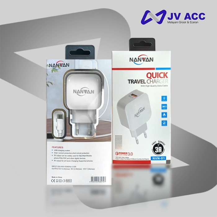 NVN01 NANVAN QC 3.0 CHARGER FAST CHARGING MICRO USB ALL TIPE HP