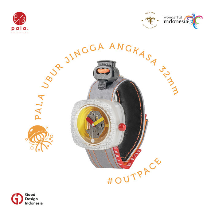 Pala Nusantara Ubur Jingga Angkasa 32Mm Jam Tangan Unisex Bio Resin