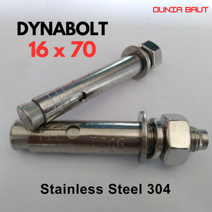 Dynabolt M16X70 / Dinabolt 16X70 / Anchor Bolt M16 X 70 / 16 X 70 - Selongsong M16