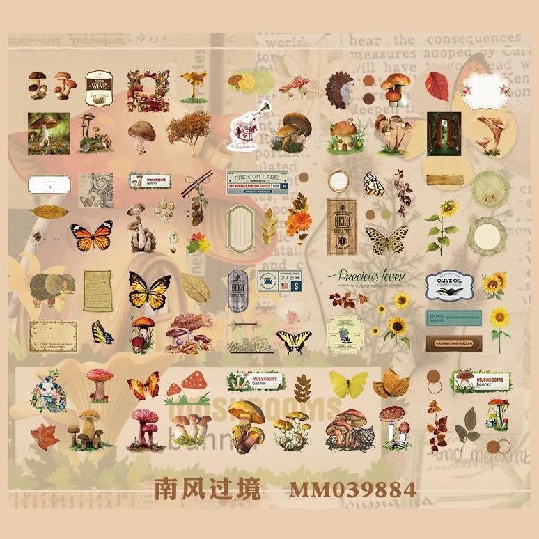 

COD Stiker 100 Lembar Butterfly Flower Aesthetic Jurnal DIY Vintage Sticker d-54
