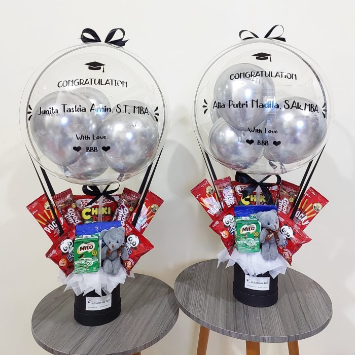 BUKET BALON SNACK BUCKET WISUDA BOUQUET ULANG TAHUN WISUDA