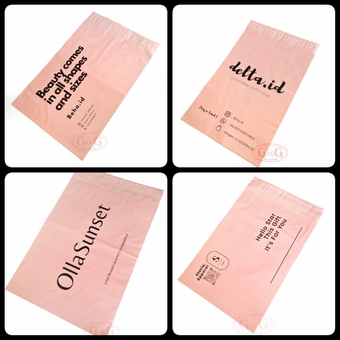 

Plastik Polymailer 32X40 Pink Custom Print, Packing Amplop Olshop