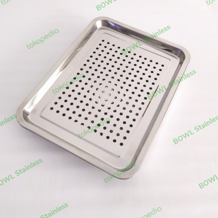 TERBARU Set Nampan Baki Stainless Lubang Medium