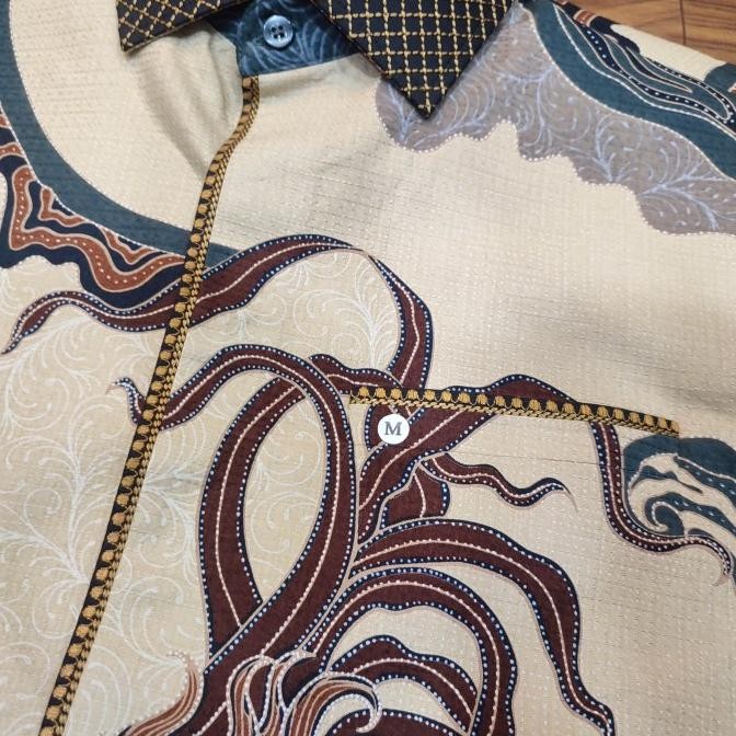 kemeja batik pria lengan panjang katun satin motif sutra tulis pesta Terlaris