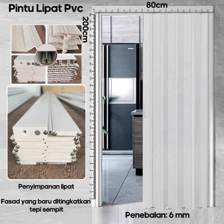TERBARU Reaim Pintu Lipat PVC Folding Door Penyekat Ruangan - Pintu Kamar Mandi - Penyekat Ruangan