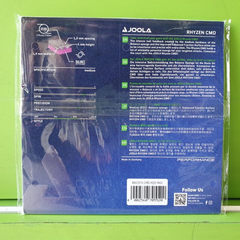 Disc Joola Rhyzen Cmd Med Max Rubber Karet Ping Pong