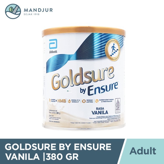 

TERLARIS GOLDSURE BY ENSURE VANILA 380 GRAM - SUSU PENAMBAH NUTRISI DEWASA SELAMA MASA PEMULIHAN