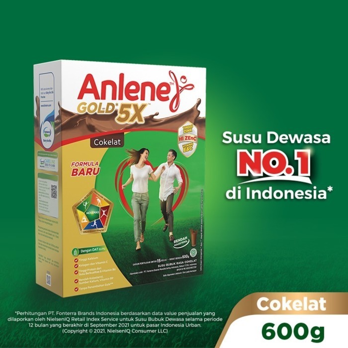 

TERLARIS ANLENE GOLD 5X SUSU BUBUK DEWASA COKELAT 600G - NUTRISI TINGGI KALSIUM UNTUK TULANG, SENDI,