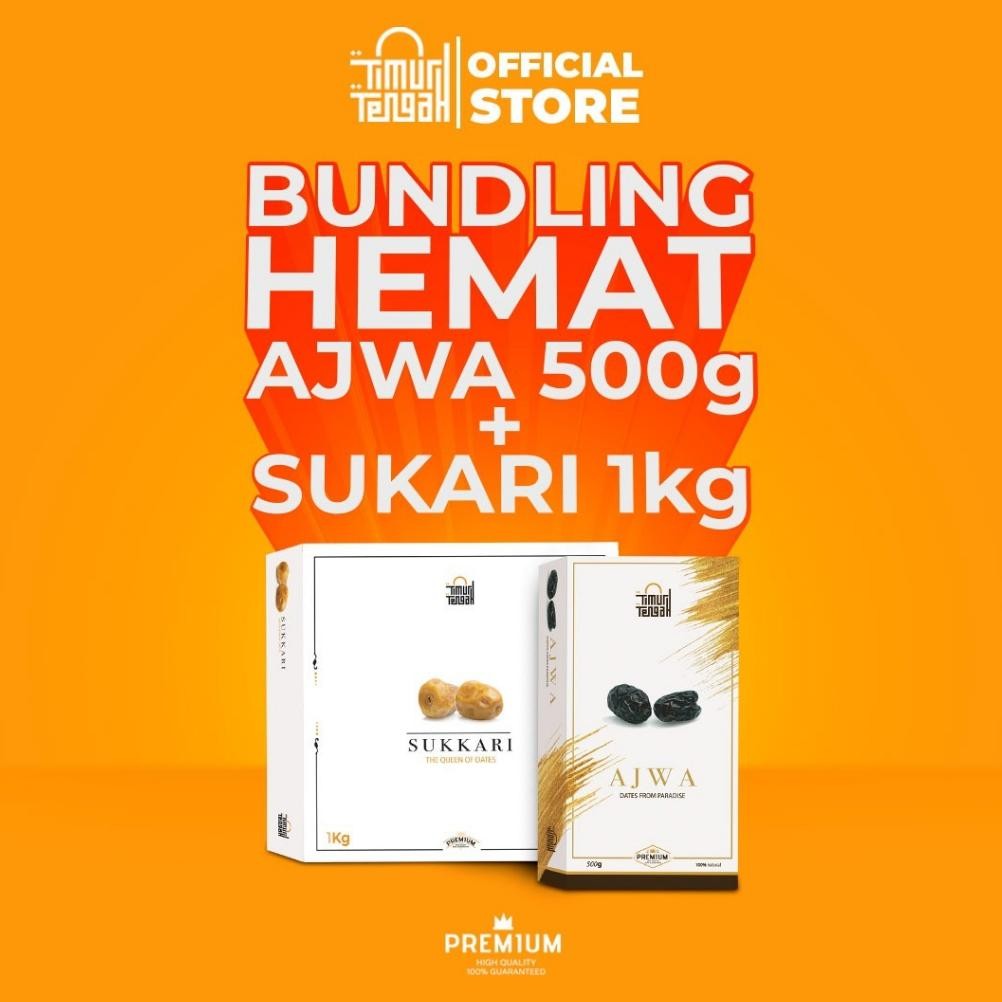 

Timur Tengah Paket Bundling Kurma Ajwa 500 gr & Kurma Sukkari 1 Kg Premium Original High Quality