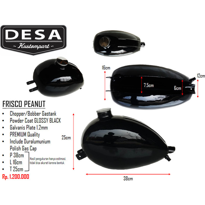 TANGKI CUSTOM CAT FRISCO PEANUT HITAM DISKON