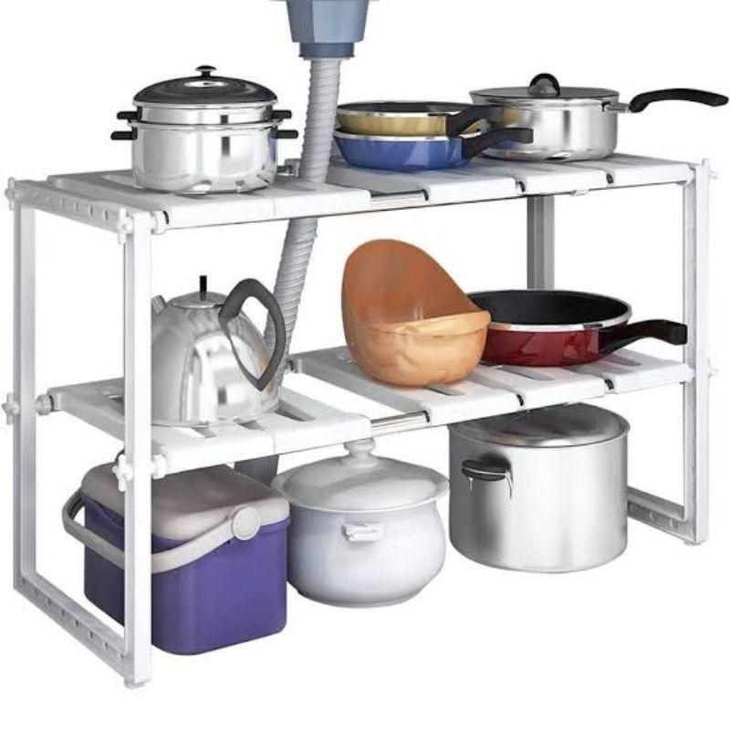 Gratis Ongkir Rak Panci Bawah Wastafel 2 Susun Rak Susun Bumbu Dapur Rak Dapur Serbaguna