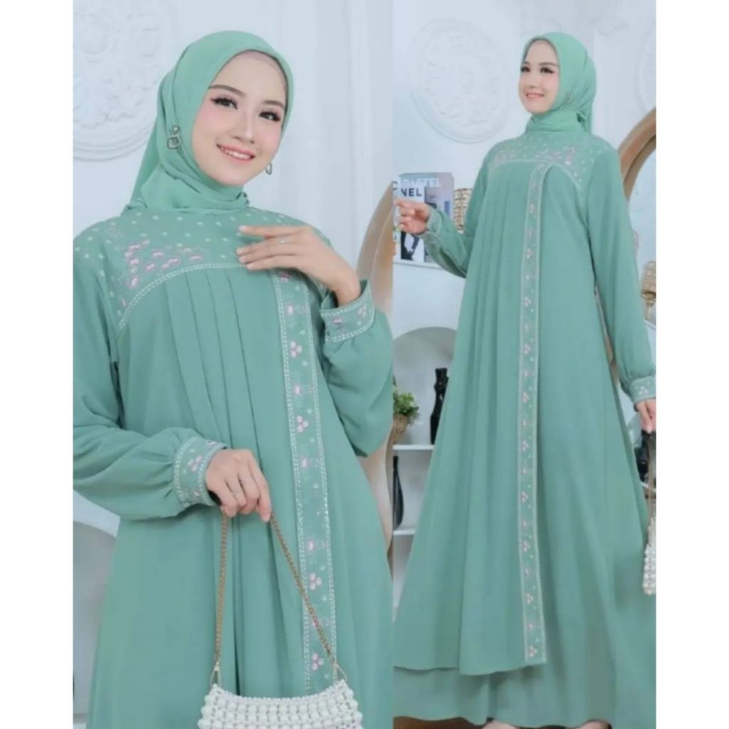 Gamis Gaun Wanita Dewasa Sysri Keluaran 2025 Kondangan Pesta Gamsis Perempuan Brokat Muslimah M L Xl