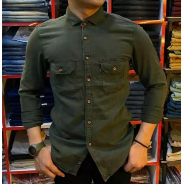 Kemeja denim pria / kemeja denim pria terbaru / kemeja denim pria lengan panjang