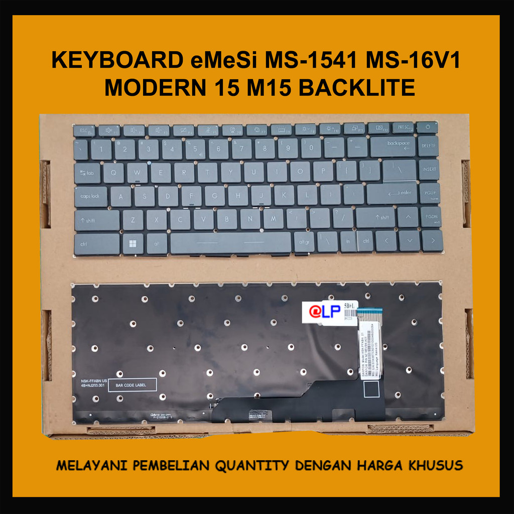 Keyboard Laptop MSI ms-1541 ms-16v1 Modern 15 m15 Backlite