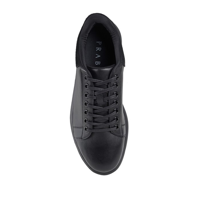 Prabu - Andra Full Black Sepatu Sneakers Kulit Pria