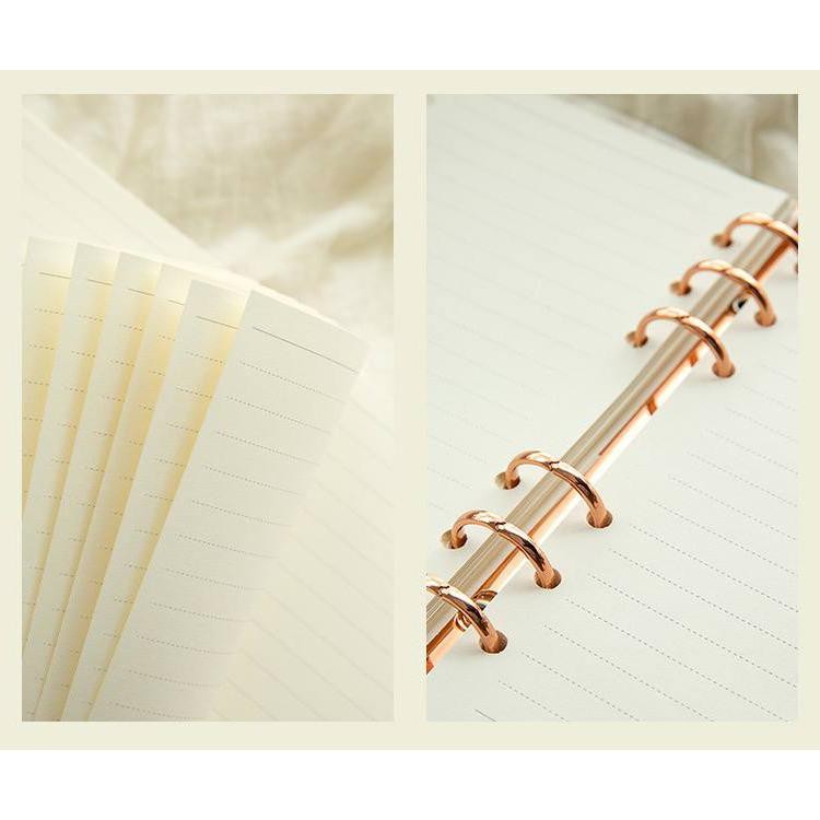 

BISA COD [MILOLI] Elegant Binder A5 Binder A6 Transparan Binder with Clip Note Book Loose Leaf Rose Gold Binder - E0036 we-53
