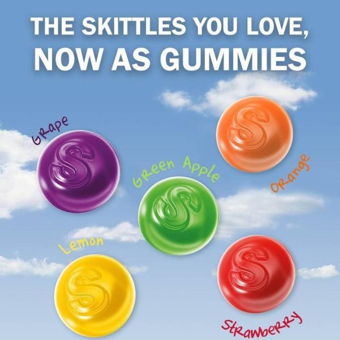 

BIG SALE SKITTLES GUMMIES CANDY - PERMEN RASA BUAH IMPOR USA (NON HALAL) !!!!!