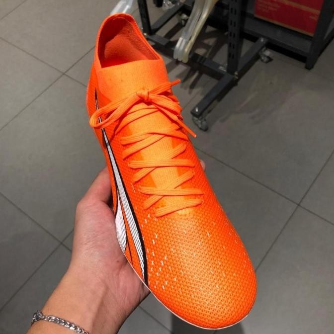 Sepatu Bola Puma Ultra Match Fg/Ag Ultra Orange-Puma Whit 107217 01 Storsirame