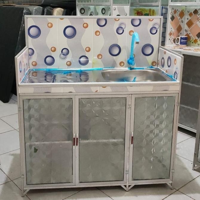 Rak Piring Wastafel Almunium Kaca Tokomami23