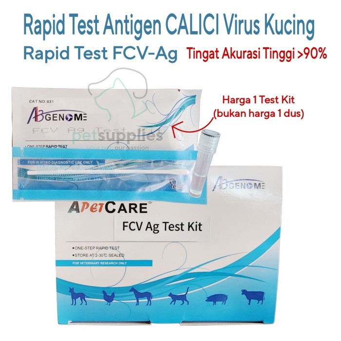Alat Test Virus CALICI Kucing Rapid Test FCV Ag Akurasi tinggi Harga 1 test kit