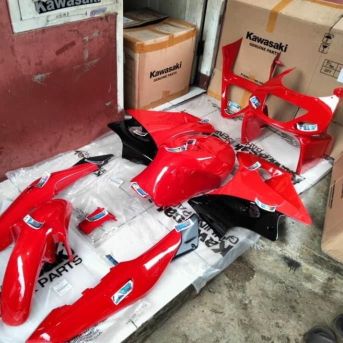 Promo BODY FULL SET FAIRING BARONG TANGKI NINJA RR OLD ZX CBU MERAH FERARY COD
