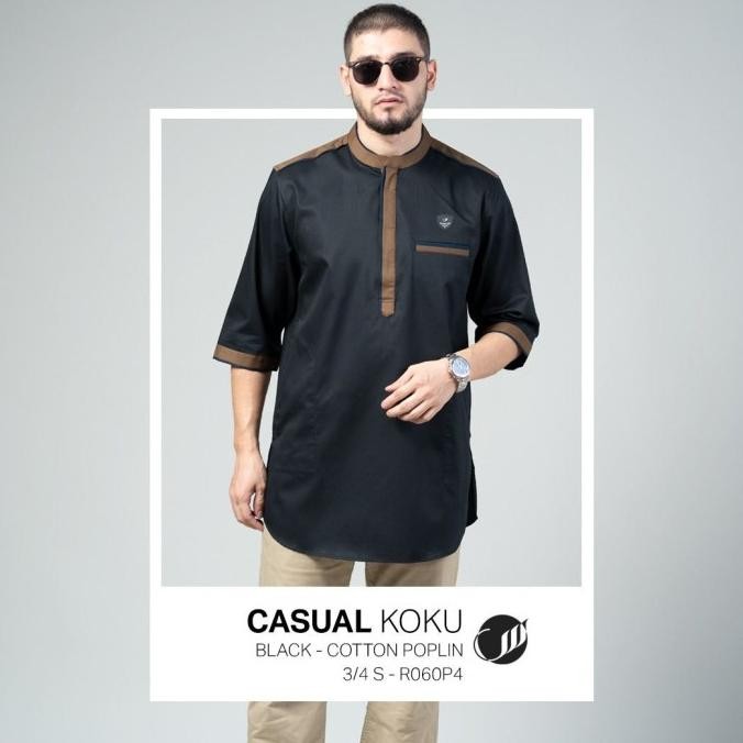 Samase Koku Casual U060 Baju Koko Kurta Lengan Panjang Pria Dewasa Store_Marudut