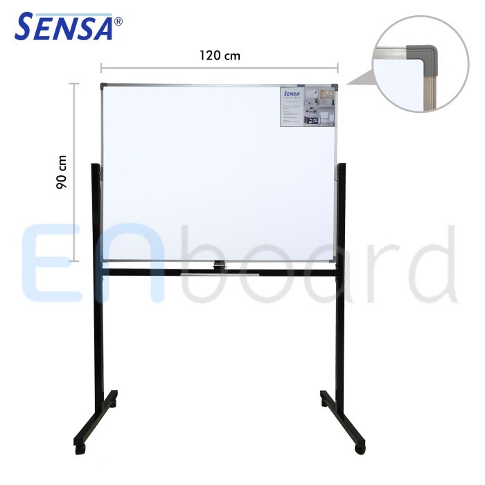 

PAPAN TULIS WHITEBOARD STANDING MAGNET SINGLE FACE SENSA 90 X 120 CM