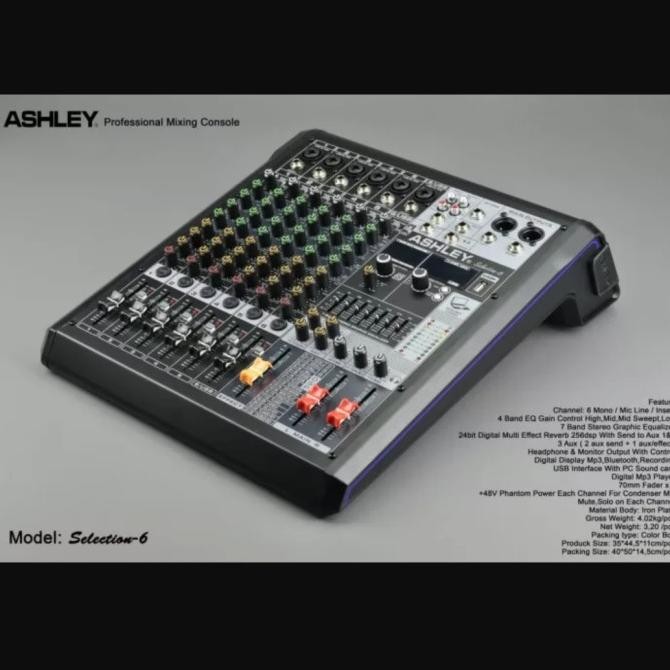 Sale Mixer Audio Digital Ashley Selection 6 - 6 Channel Bluetooth Recording