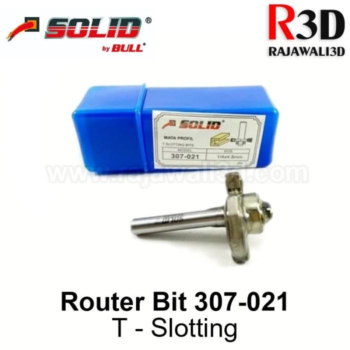 Router Bit Mata Profil Solid 307-021 T Slotting Double Flute w Bearing