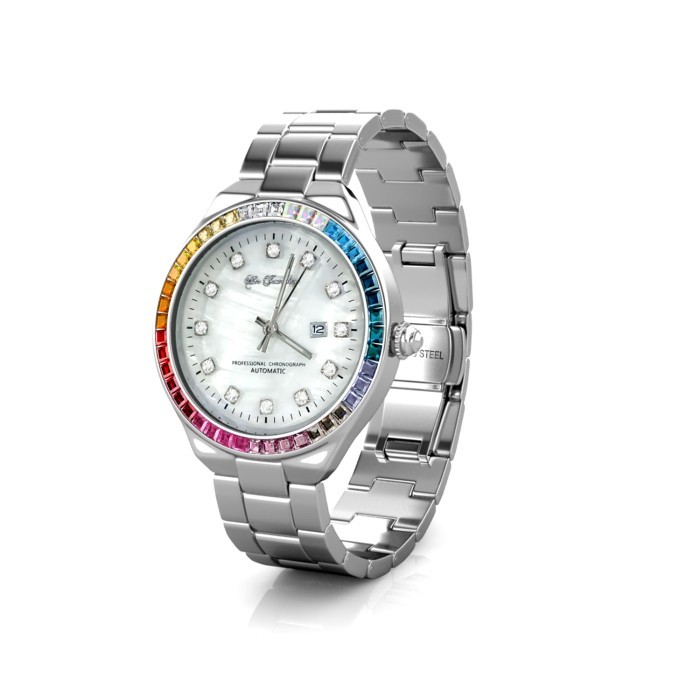 Rainbow Shell Watch - Jam Tangan Crystal Premium By Her Jewellery