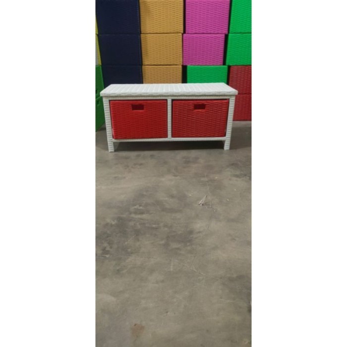 Terfavorit  (Ready Stok) Lemari Tv Rak Laci Rotan Sintetis 2 Laci(Bebas Pilih