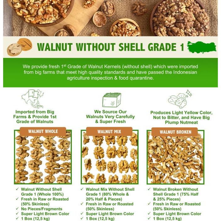 

TERBARU ROASTED WALNUT BROKEN ( KACANG WALNUT PANGGANG ) - 500GR !!!!!