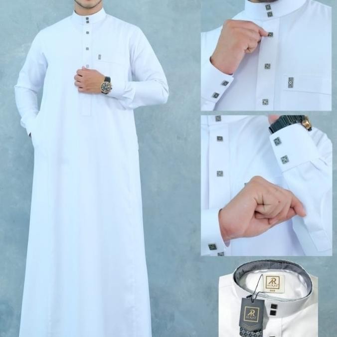 Gamis Jubah Wol Alraz premium + Box stlye Haramain wol manset Terlaris