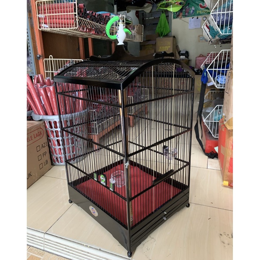 SANGKAR KANDANG BURUNG KACER JALAK POKSAY KOTAK EBOD JAYA HITAM NO 2