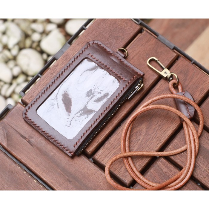 

Id Card Holder Kulit Leather Lanyard Asli
