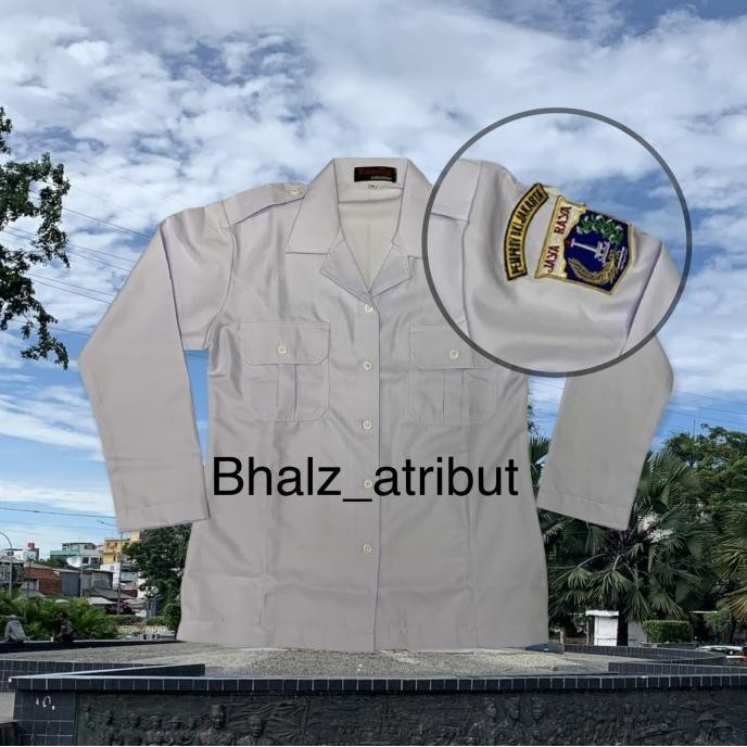 Seragam pemda putih dki Baju putih dki Kemeja putih dki WANITA GRANADA Terlaris