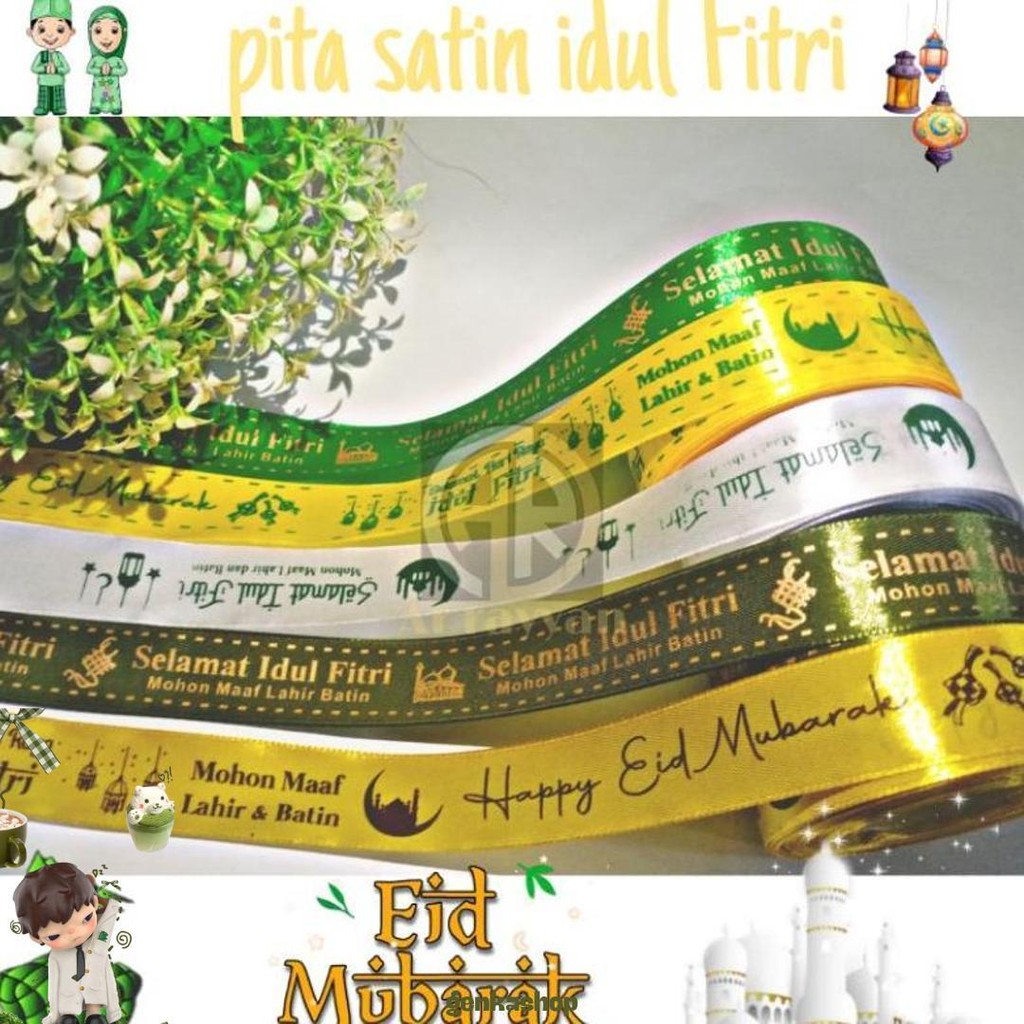 

( 1 Roll ) Pita Satin Idul Fitri 1 Inch 2.5 Cm Pita Kado Hiasan Hampers Lebaran Eid Mubarok Pita Lebaran 4 Cm 1.5 Inch 1/2 Inch 1.5 Cm Murah